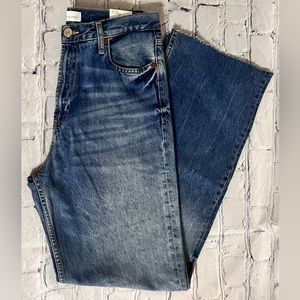 Zara Blue Denim Wide Fringe Leg Jean Women’s Size 32 x 34 NWT